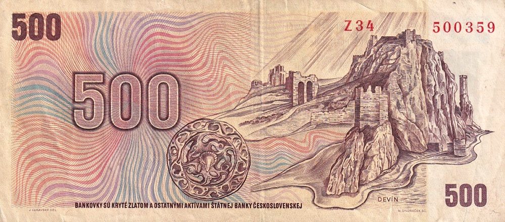Československo kolky, 500 Korun 1973 kolek 1993