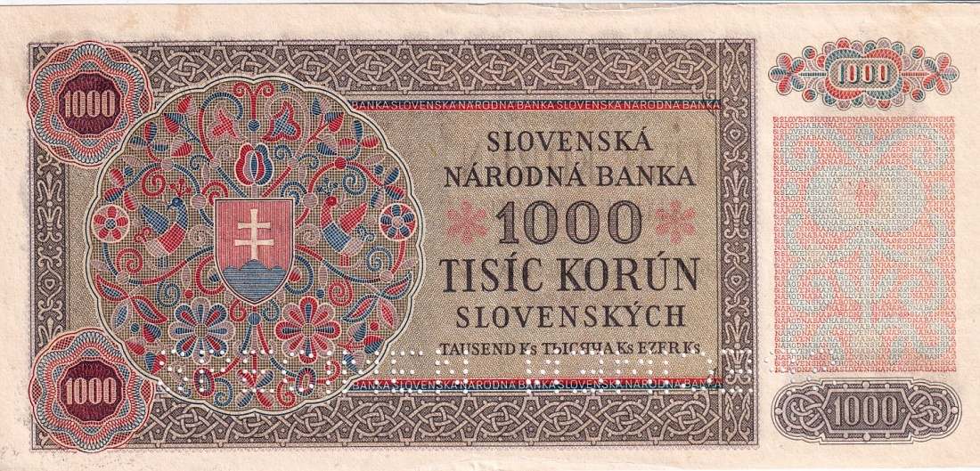 Československo 1944 - 1945, 1000 Korun 25.11.1940, SPECIMEN