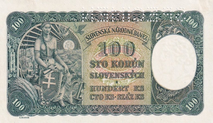 Slovenská republika 1939 - 1945, 100 Korun 1940, SPECIMEN