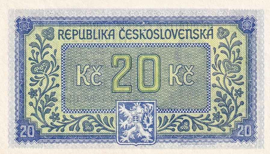Československo 1945 - 1953, 20 Korun b.l. (1945)   3md