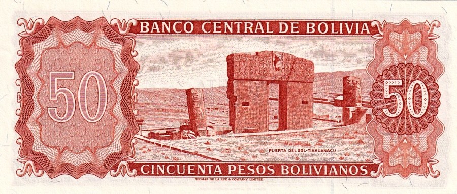 Bolívie, 50 Pesos Bolivianos 1962