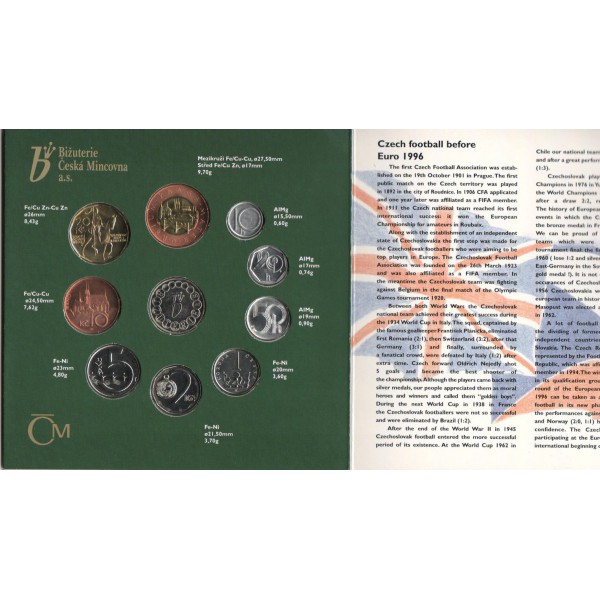 Česká republika 1993, Sada oběžných mincí 1996 - Euro 96