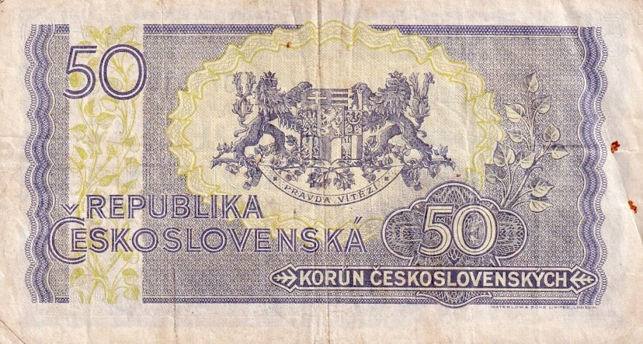 Československo 1945 - 1953, 50 Korun b.l. (1945)
