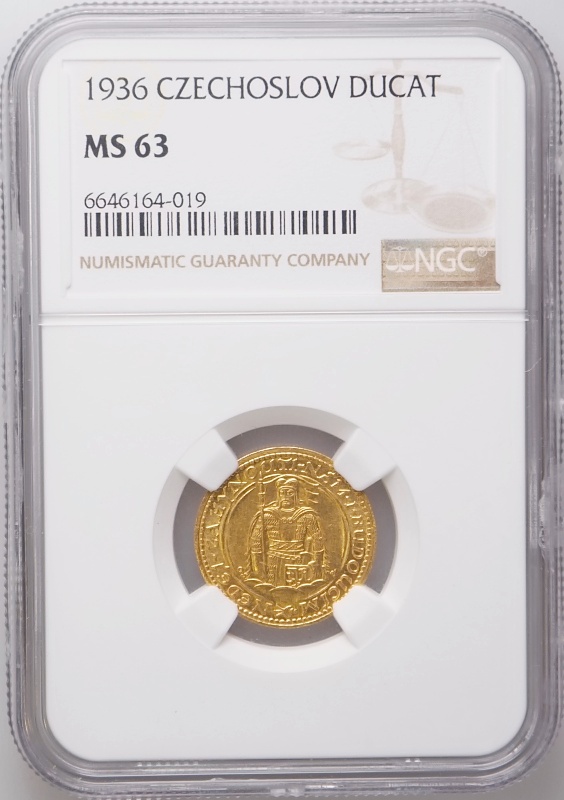 Československo 1919 - 1939, Dukát 1936  NGC etue MS63