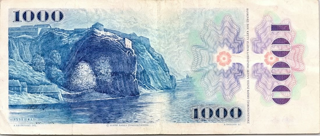 Československo 1970 - 1989, 1000 Kčs 1985