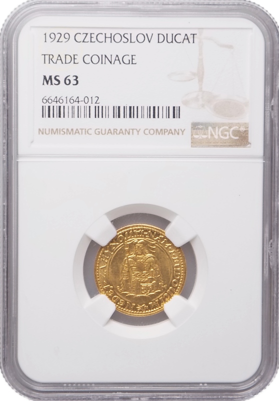 Československo 1919 - 1939, Dukát 1929 NGC etue MS63