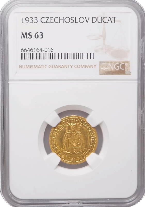 Československo 1919 - 1939, Dukát 1933  NGC etue MS63