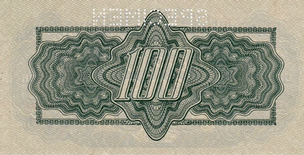 Československo 1944 - 1945, 100 Koruna 1944  SPECIMEN