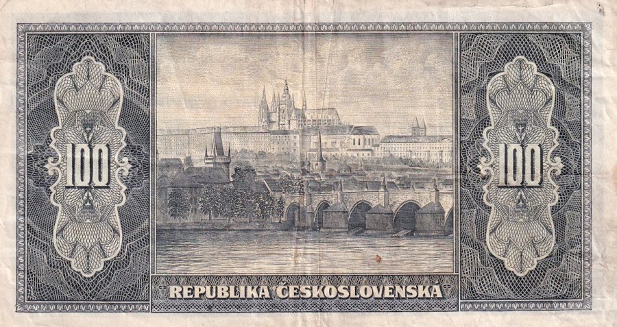 Československo 1945 - 1953, 100 Koruna b.l. (1945)
