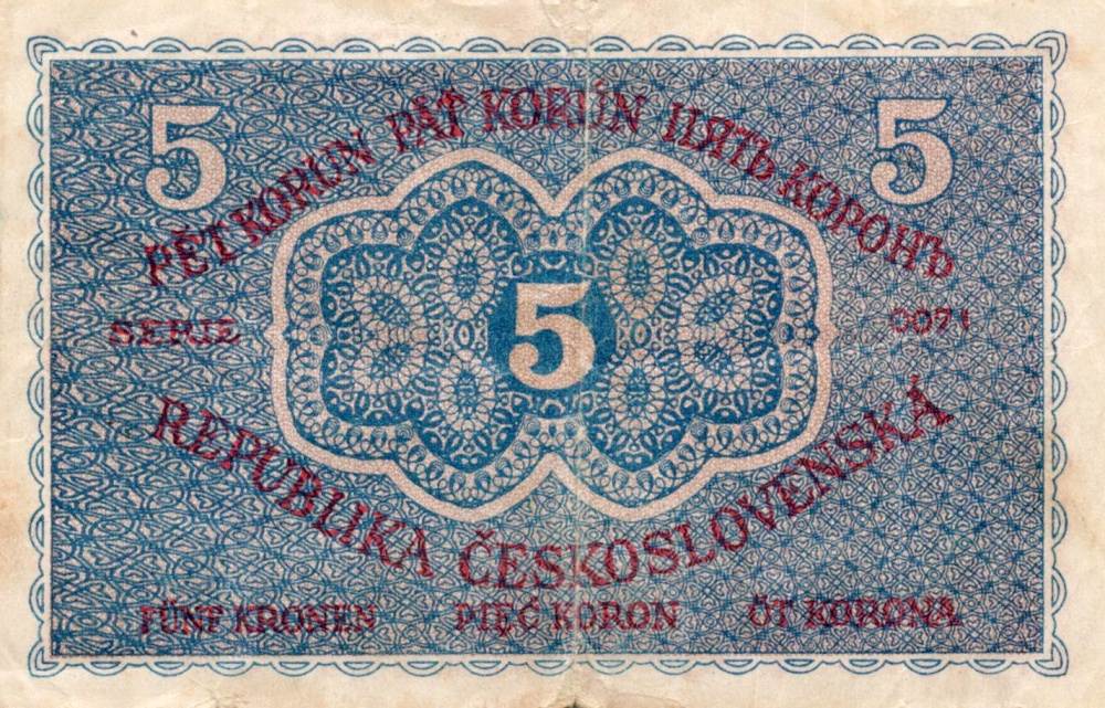 Československo 1918 - 1939, 5 Koruna 1919