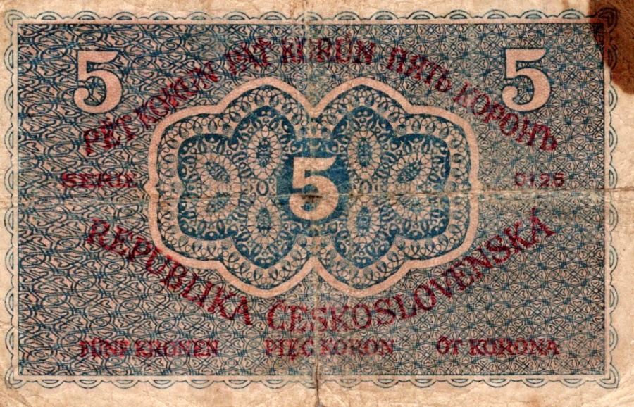 Československo 1918 - 1939, 5 Koruna 1919