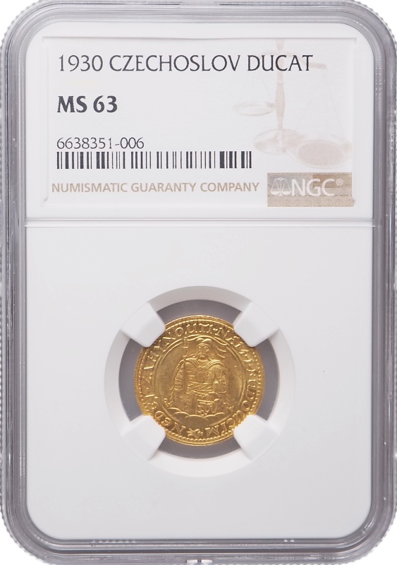Československo 1919 - 1939, Dukát 1930  NGC etue MS63