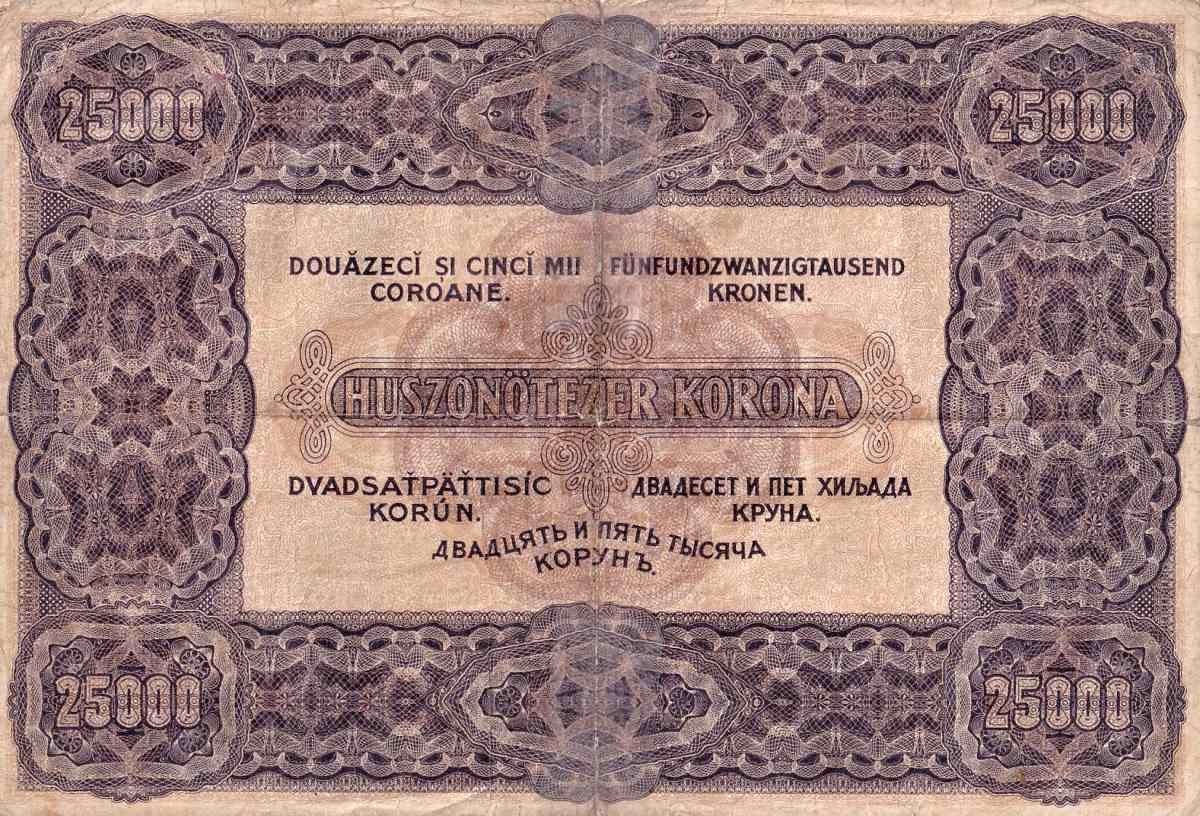 Maďarsko, 25000 Korona 15.8.1922