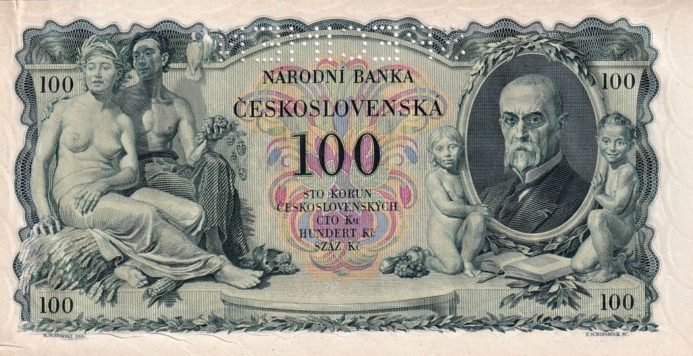 Československo 1919 - 1939, 100 Koruna 1931, SPECIMEN