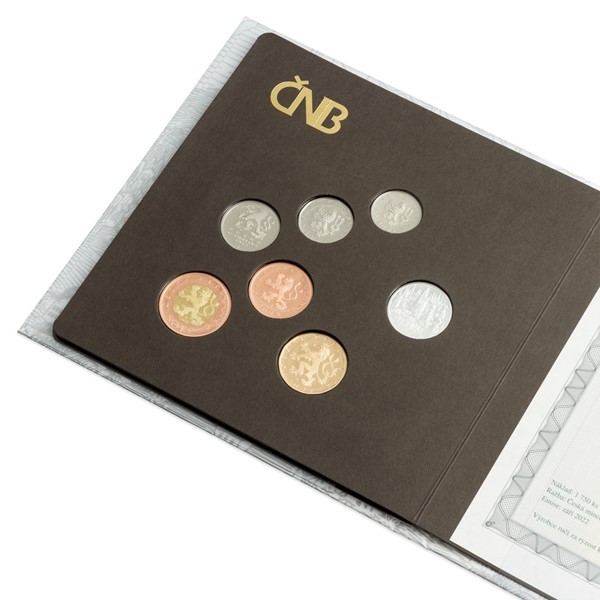 Česká republika 1993, Sada oběžných mincí 2022 Proof  kartonový obal