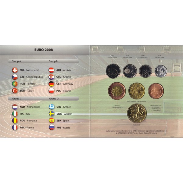 Česká republika 1993 - , Sada oběžných mincí 2008 ME ve fotbale