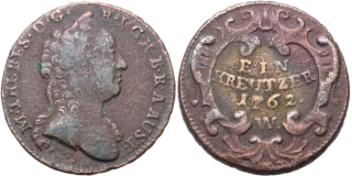 Marie Terezie 1740 - 1780, 1 Krejcar 1762 W