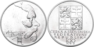 Československo 1953 - 1993, 100 Kčs 1991, Antonín Dvořák