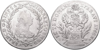 František I. Lotrinský 1745 - 1765, 20 Krejcar 1765 SK PD