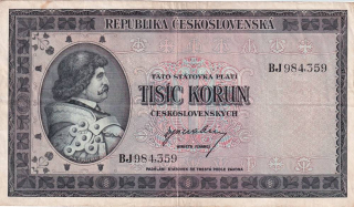 Československo 1945 - 1953, 1000 Koruna b.l. (1945)