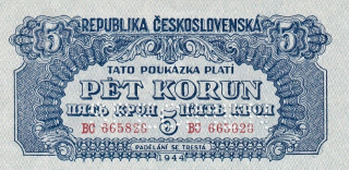 Československo 1944 - 1945, 5 Korun 1944, SPECIMEN