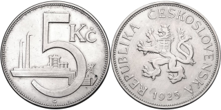 ČSR 1918 - 1939, 5 Koruna 1925