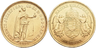 František Josef I. 1848 - 1918, 10 Koruna 1905 KB