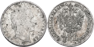 František Josef I. 1848 - 1918, 1/4 Zlatník 1860 B