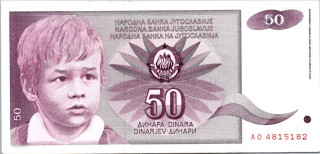 Jugoslávie, 50 Dinára 1990