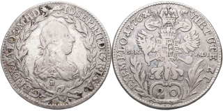 Josef II., 1780 - 1790, 20 Krejcar 1776 B SK-PD