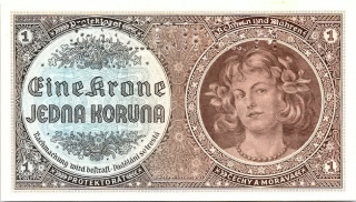 Protektorát 1939 - 1945, 1 Koruna b.l. (1940), SPECIMEN