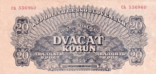 Československo 1944 - 1945, 20 Koruna 1944