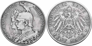 Německo, Prusko, Wilhelm II. 1888 - 1918, 5 Marka 1901 