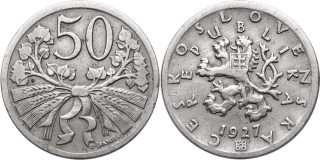 ČSR 1918 - 1939, 50 Haléř 1927