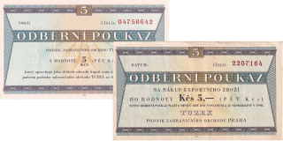 Československo 1970 - 1989, 1 Kčs odběrný poukaz 1968/V, TUZEX