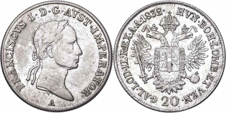 František II. 1792 - 1835, 20 Krejcar 1832 A