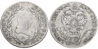 František II. 1792 - 1835, 20 Krejcar 1796 B