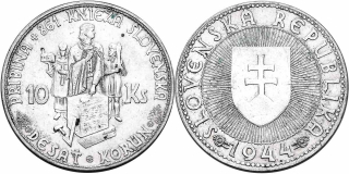 Slovenská republika 1939 - 1945, 10 Korun 1944 varianta