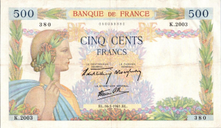 Francie, 500 Francs 1942