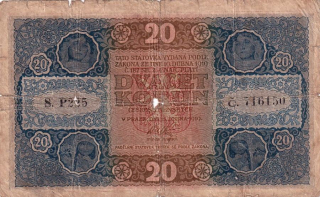Československo 1919 - 1939, 20 Koruna 1919