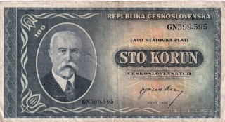 Československo 1945 - 1953, 100 Koruna b.l. (1945)