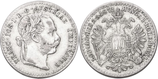 František Josef I. 1848 - 1918, 10 Krejcar 1872