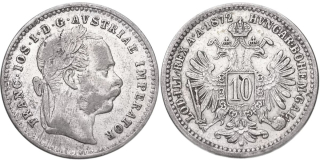 František Josef I. 1848 - 1918, 10 Krejcar 1872