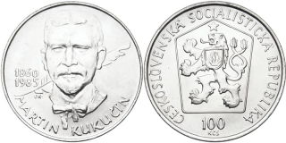 Československo 1953 - 1993, 100 Kčs 1985,125. výročí narození Martina Kukučína