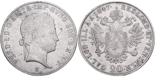 Ferdinand V. 1835 - 1848, 20 Krejcar 1847 C
