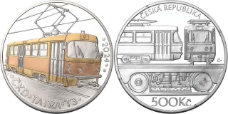 Česká republika, 500 Kč 2024, proof, Tramvaj ČKD Tatra T3 