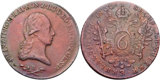 František II. 1792 - 1835, 6 Krejcar 1800 B