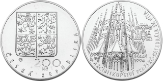 Česká republika, 200 Kč 1994, běžná kvalita, Katedrála sv. Víta, NENÍ CERTIFIKÁT!