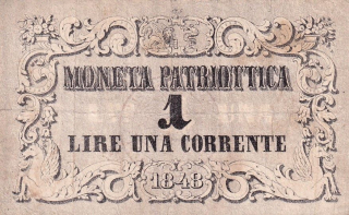 Itálie, 1 Lira, 1848