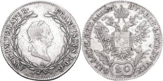 František II. 1792 - 1835, 20 Krejcar 1825 A